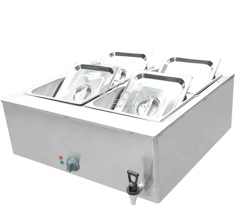 CE Approved 4 Pots Countertop Food Warmer Commercial Wet Bain Marie for Restaurant Use