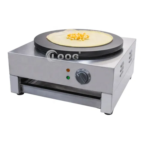 High Efficiency Single Plate Electric Crepe Maker Fast Food Crepe Making Machine Commercial Pancake Machine