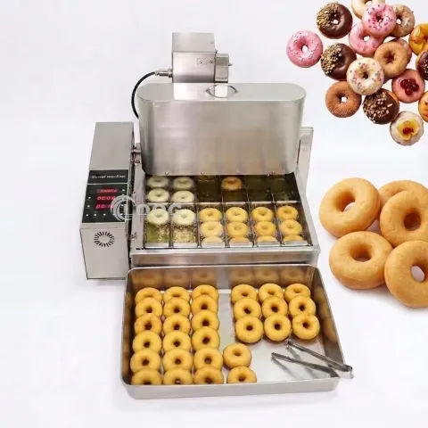 Electric Mini 6 Rows Mini Donuts Maker Frying Doughnut Stainless Steel 9.5l Hopper Automatic Commercial Donut Fryer Machine