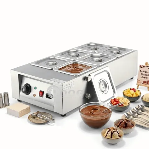 Wholesale Hot Chocolate Sauce Warmer 6 Tanks Stainless Steel Melting Pot Best Commercial Chocolate Melter Manufacturer