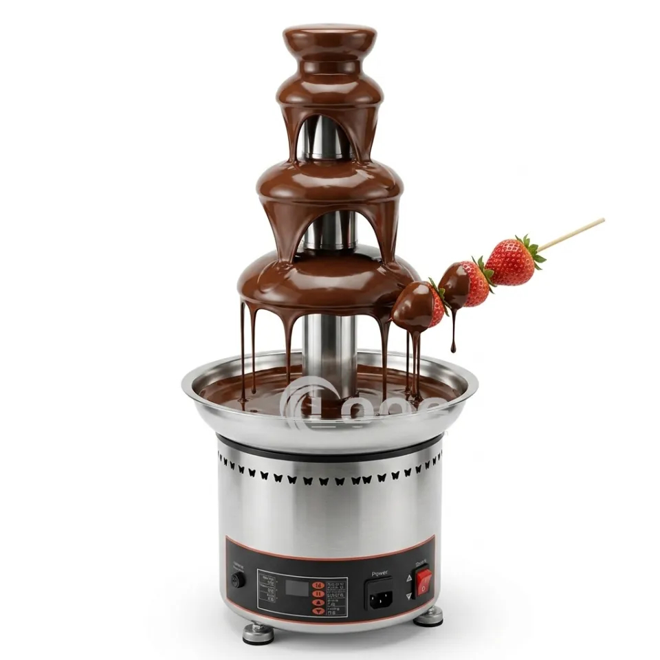 110v 220v Commercial Chocolate Fondue Fountain 4 Tiers Stainless Steel Electric Hot Chocolate Fountain Machine For Sale