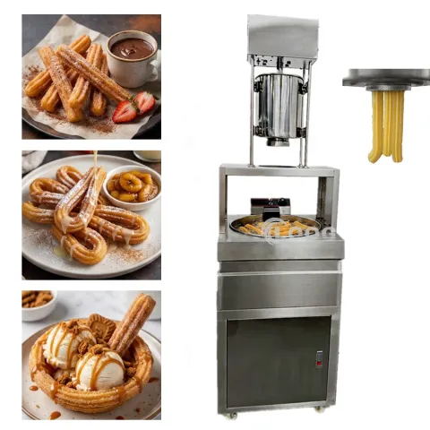 Commercial Churros Making Equipment Stainless Steel 10l Hopper Capacity Spanish Electric Churro Maker Machine With 28l Fryer