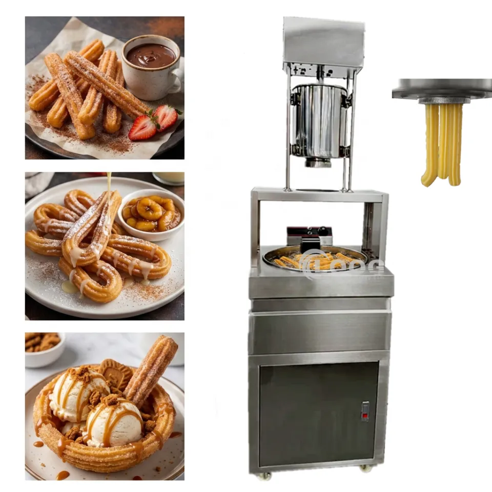 Commercial Churros Making Equipment Stainless Steel 10l Hopper Capacity Spanish Electric Churro Maker Machine With 28l Fryer