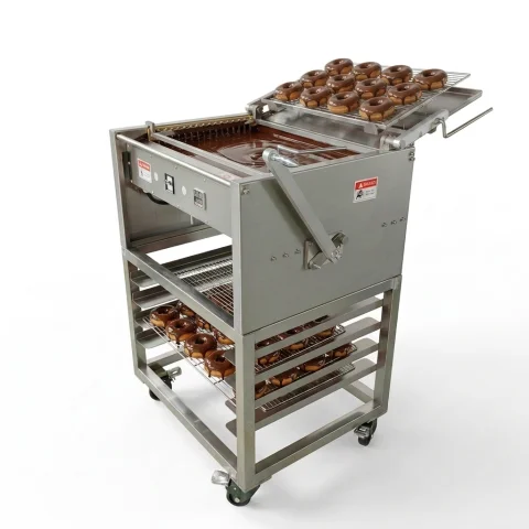 Stainless Steel Doughnut Glazing Machine Manual Chocolate Donuts Coating Machine With Chocolate Tempering Machine For Sale