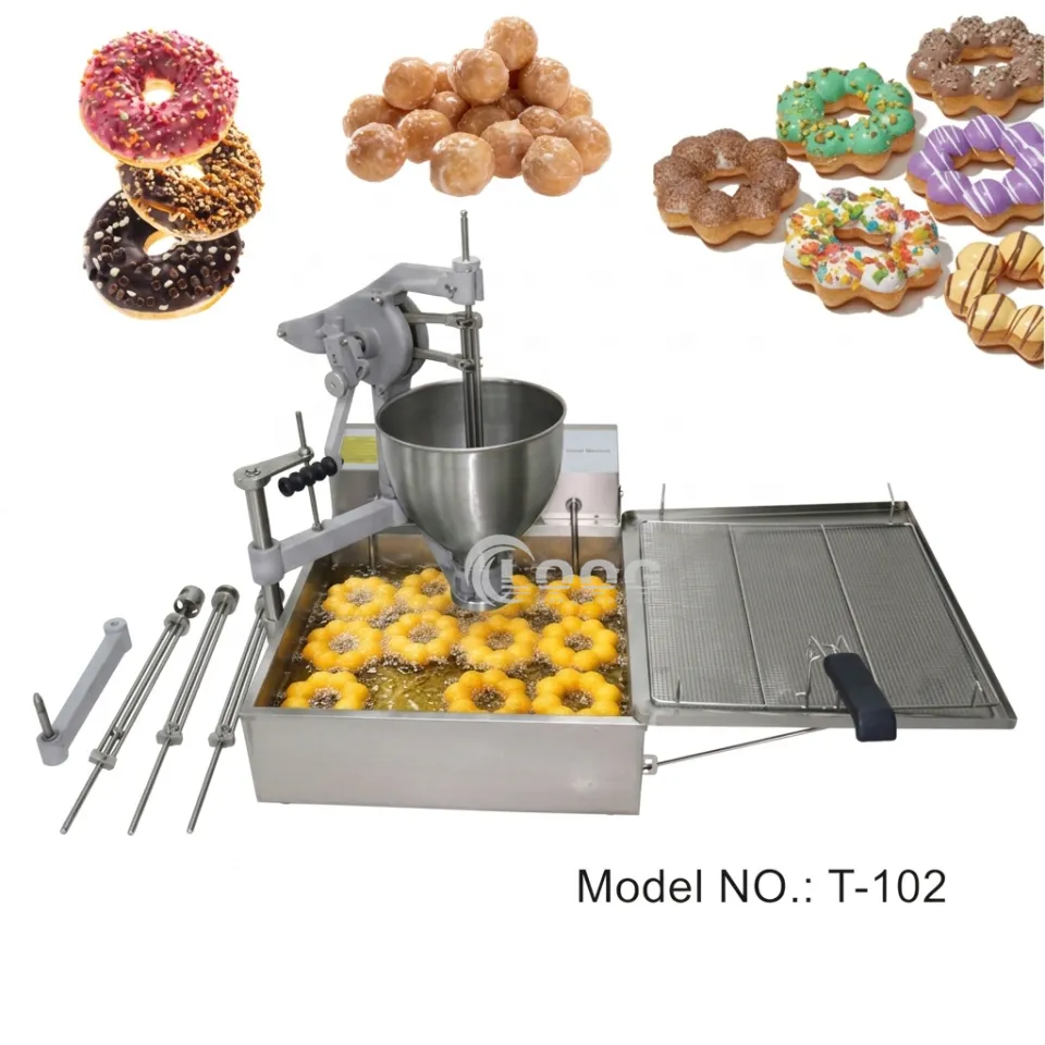 Goodloog Commercial Mochi Donuts Maker New Semi Automatic Stainless Steel Electric Small Mini Ball Donut Fryer Machine Wholesale