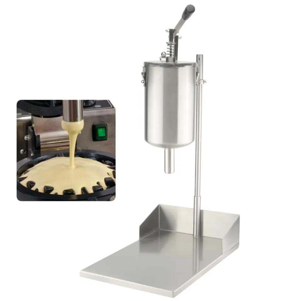 New Commercial Waffle Batter Dispenser Manual 5 Liters 304 Stainless Steel Large Pancake Batter Dispenser For Waffle Maker